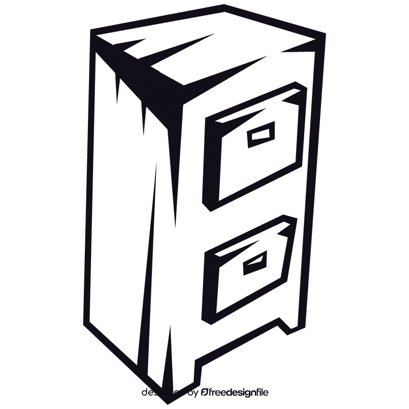 Filing cabinet black and white clipart