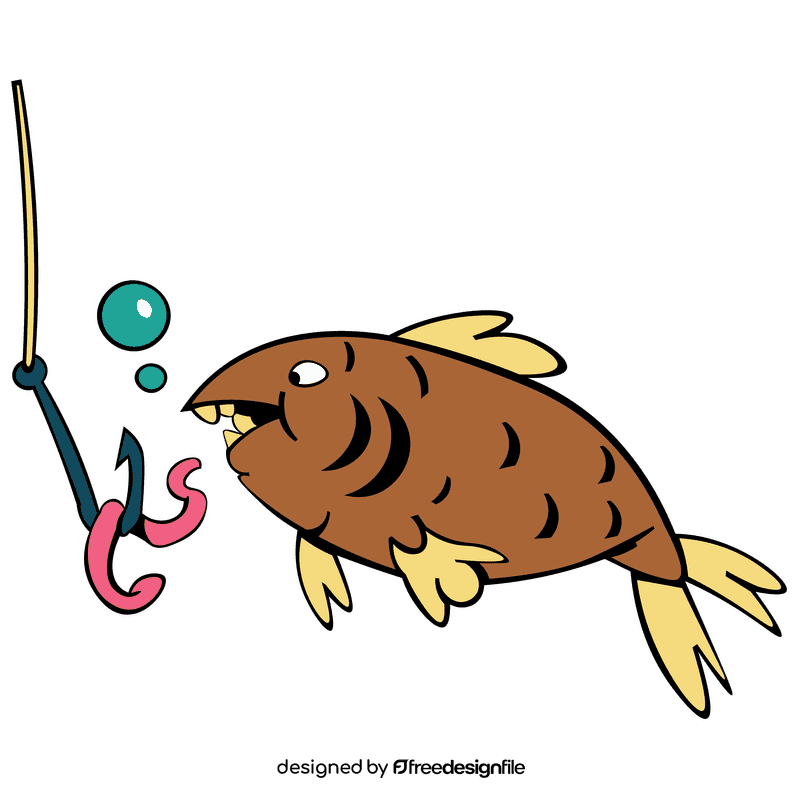 Fish hook fish clipart