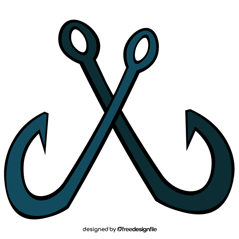 Fish hook two clipart