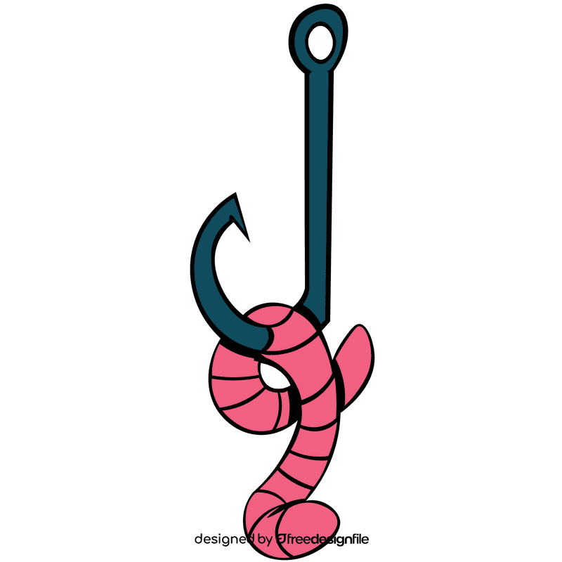 Fish hook worm clipart