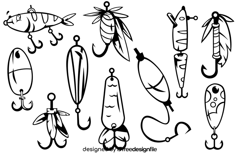 Fishing lure black and white vector