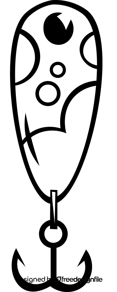 Fishing lure dots black and white clipart