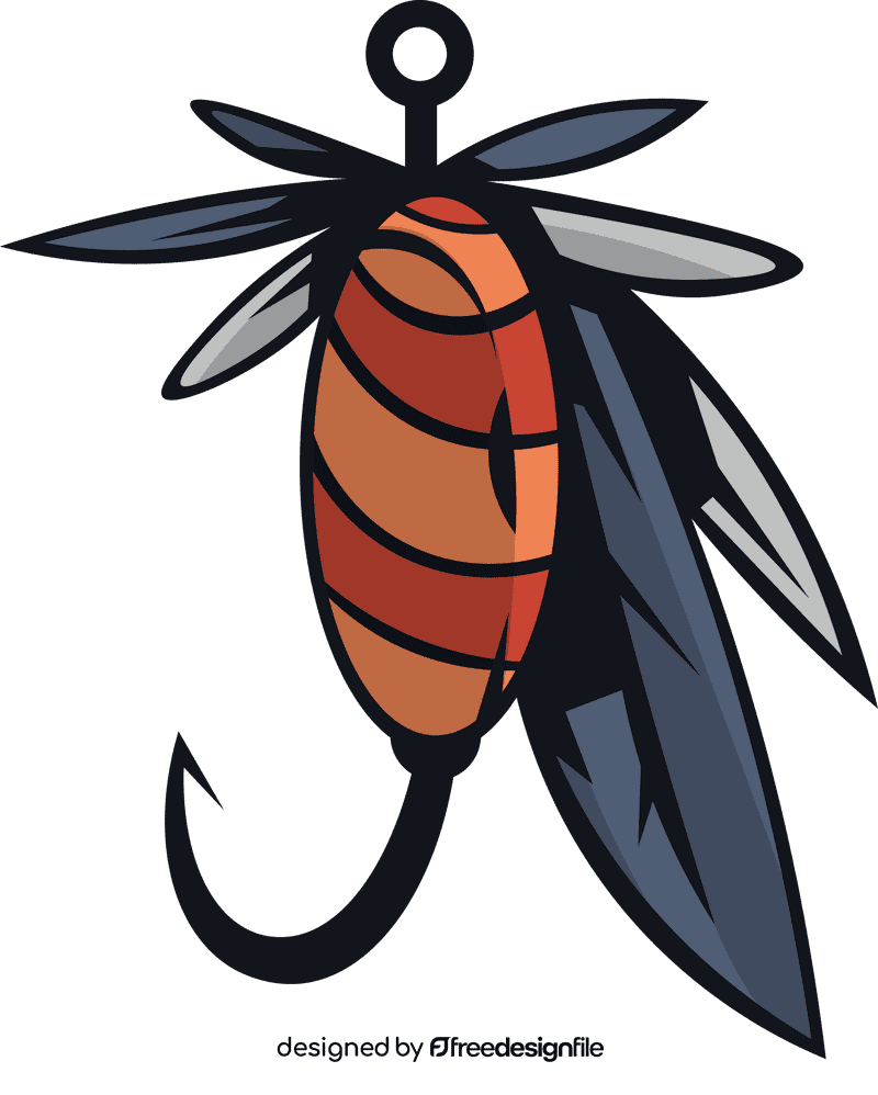 Fishing lure round feathers clipart