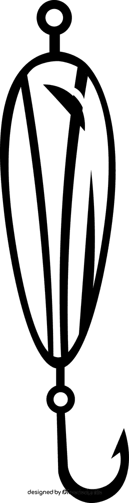 Fishing lure three zones black and white clipart