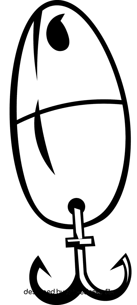Fishing lure two colours black and white clipart