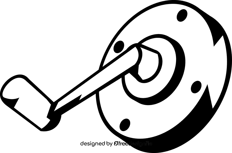 Fishing lure d black and white clipart