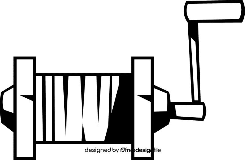 Fishing lure front black and white clipart