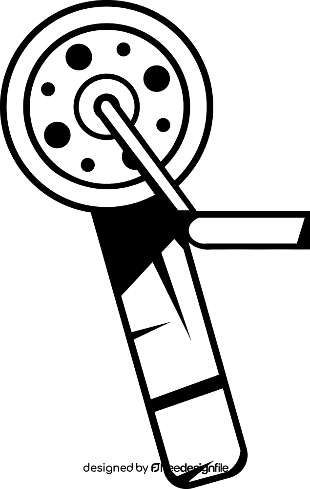 Fishing lure handle black and white clipart