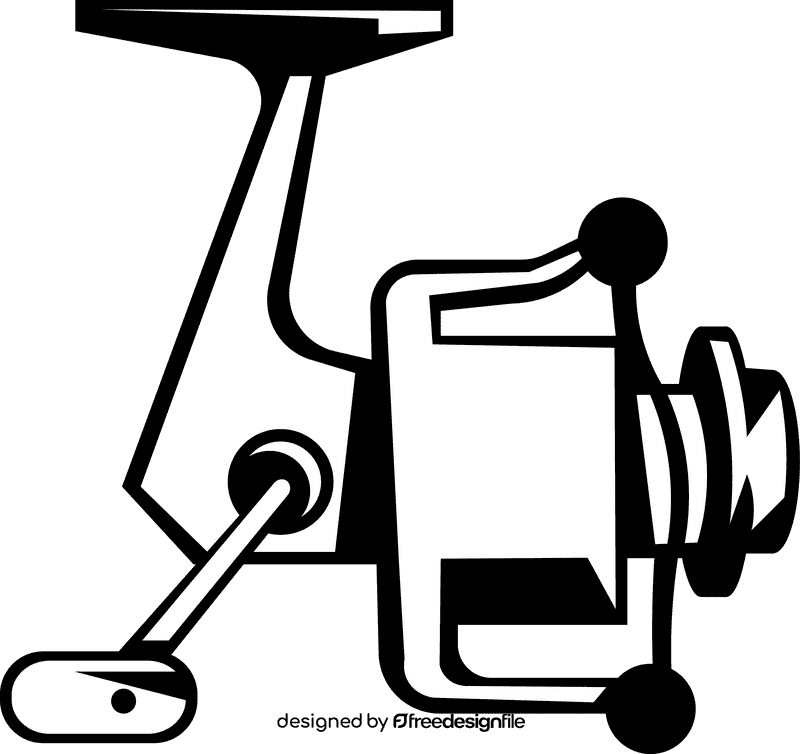 Fishing lure mechanical black and white clipart