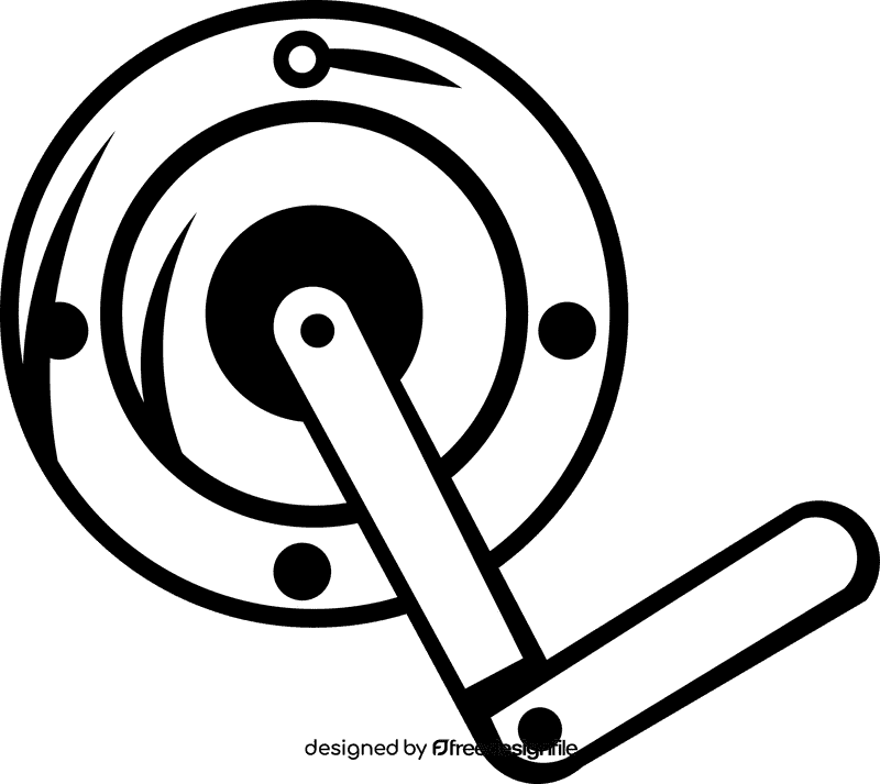 Fishing lure side black and white clipart