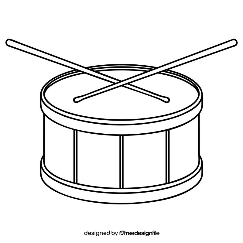 Snare drum drawing black and white clipart