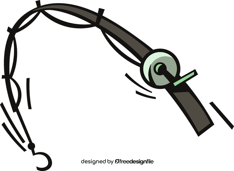 Fishing rod bent clipart