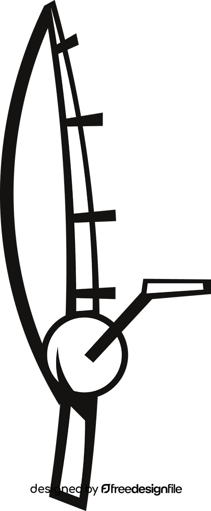 Fishing rod closed black and white clipart