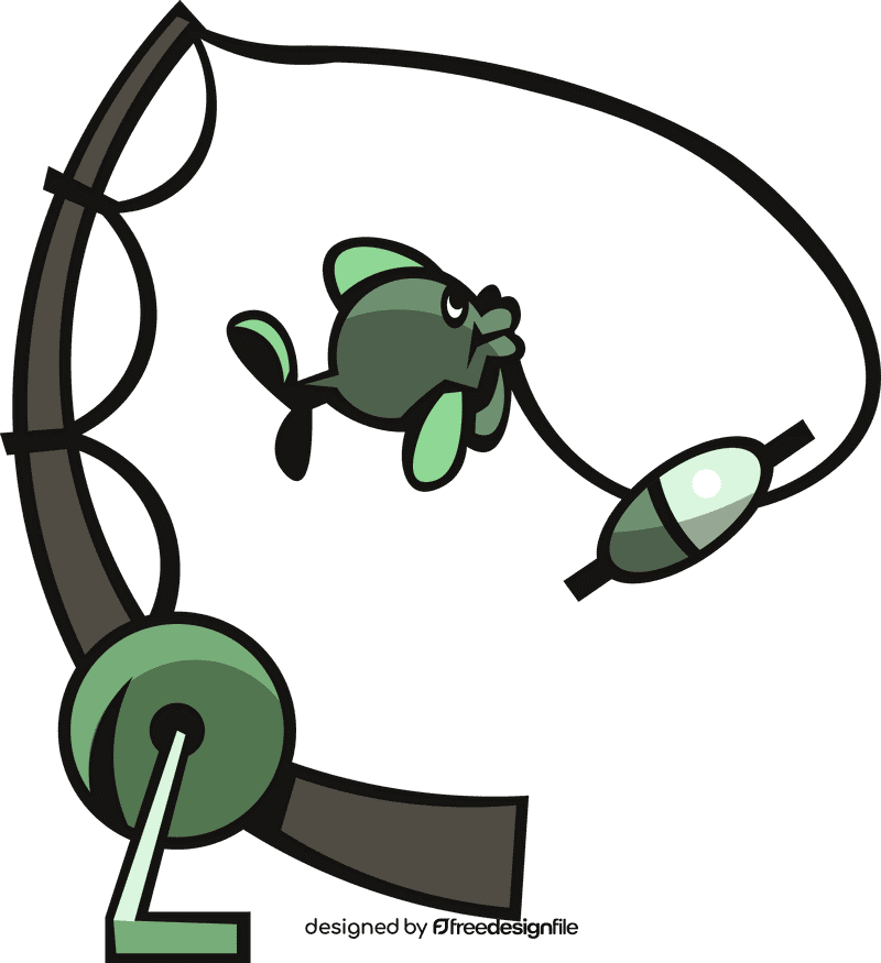 Fishing rod fish clipart