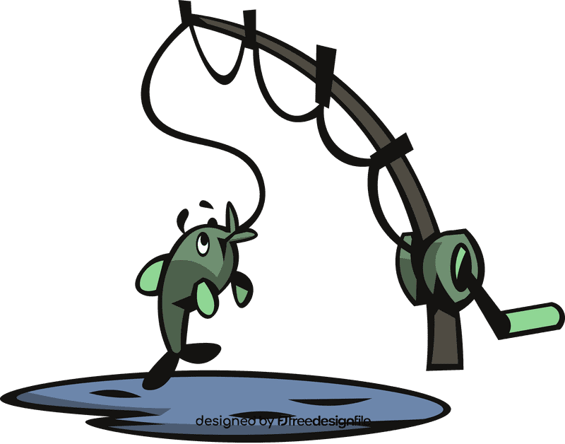Fishing rod pond clipart