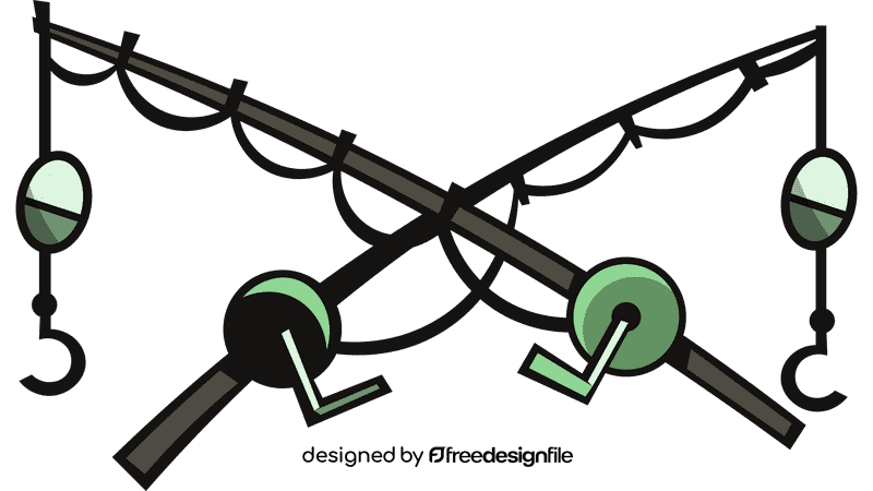 Fishing rod two clipart