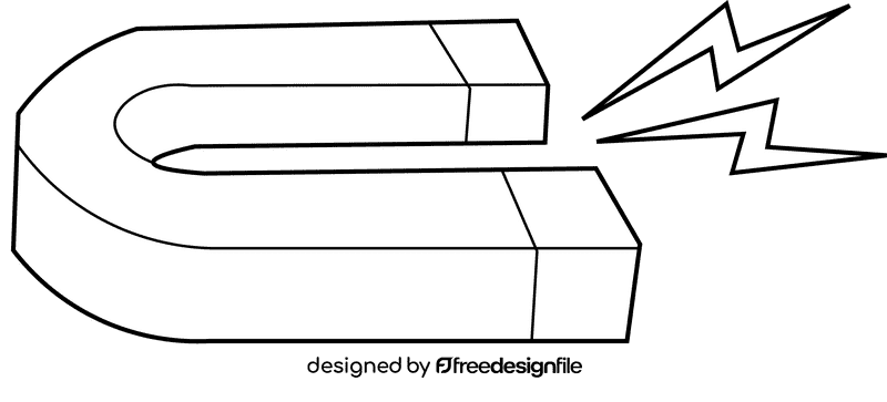 Magnet black and white clipart