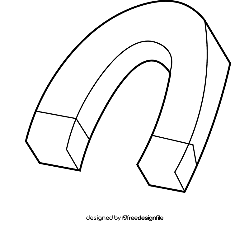 Magnet side black and white clipart