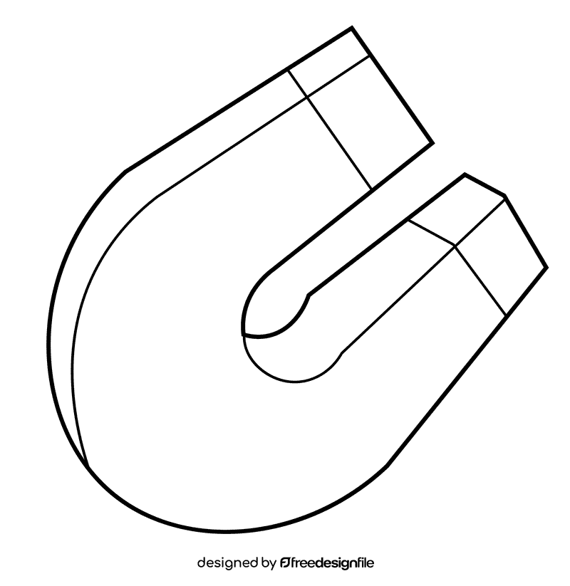 Magnet side black and white clipart