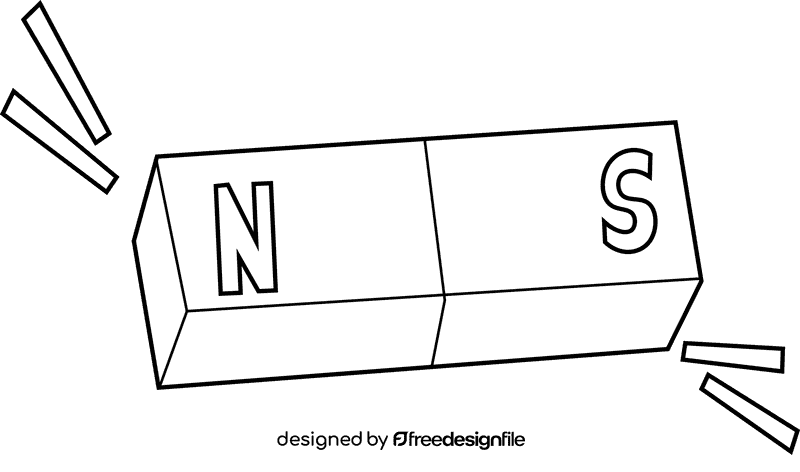 Magnet small black and white clipart