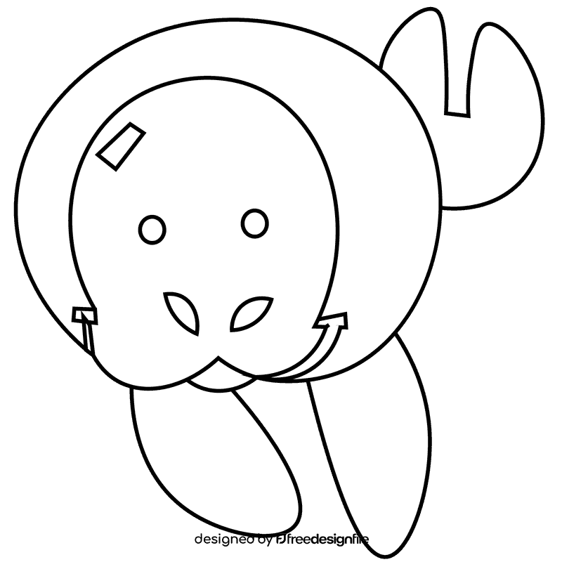 Manatee front black and white clipart