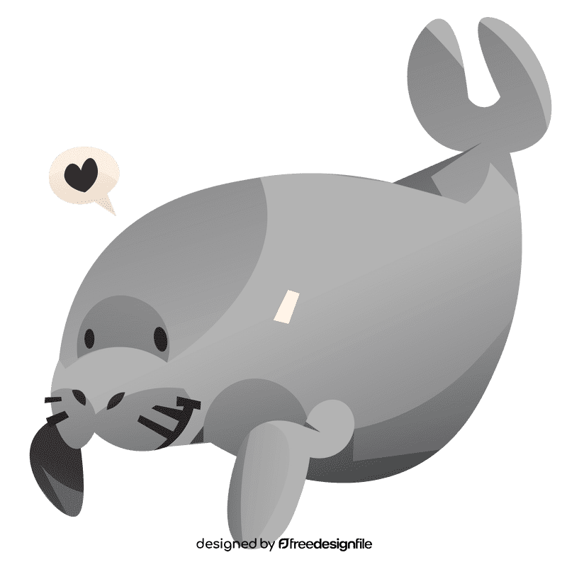 Manatee heart clipart