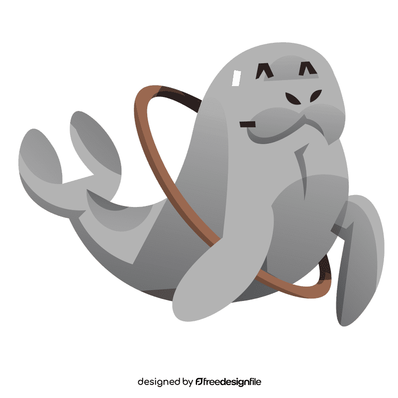Manatee hula hoop clipart