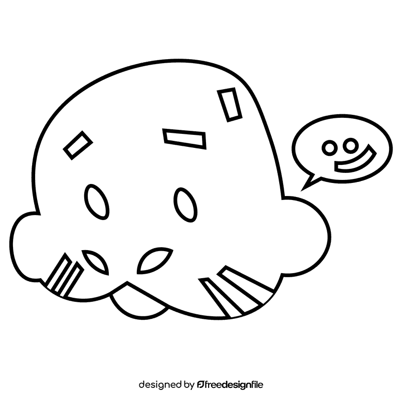Manatee portrait black and white clipart
