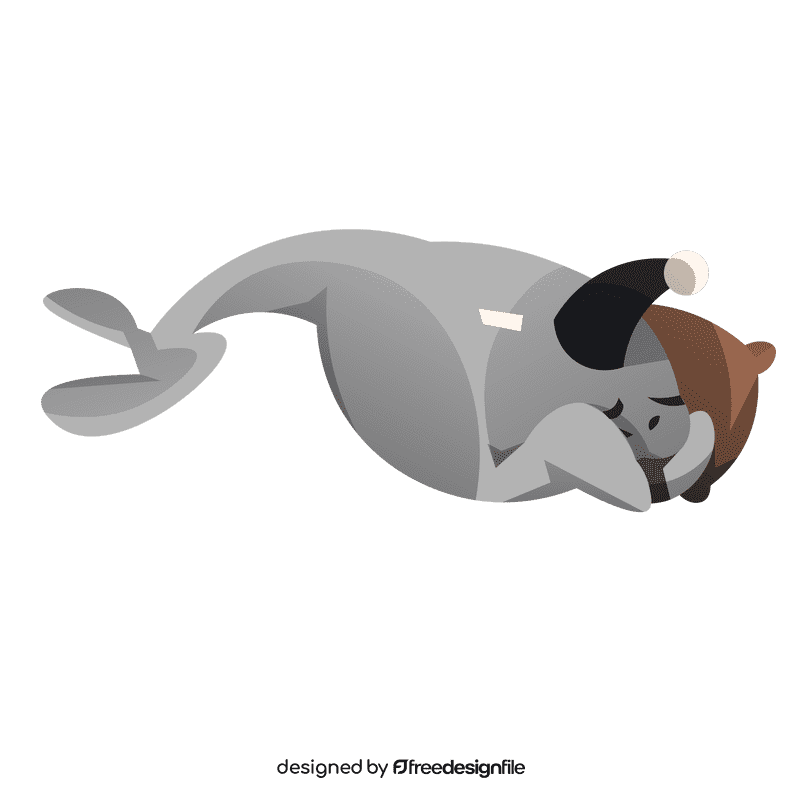 Manatee sleeping clipart
