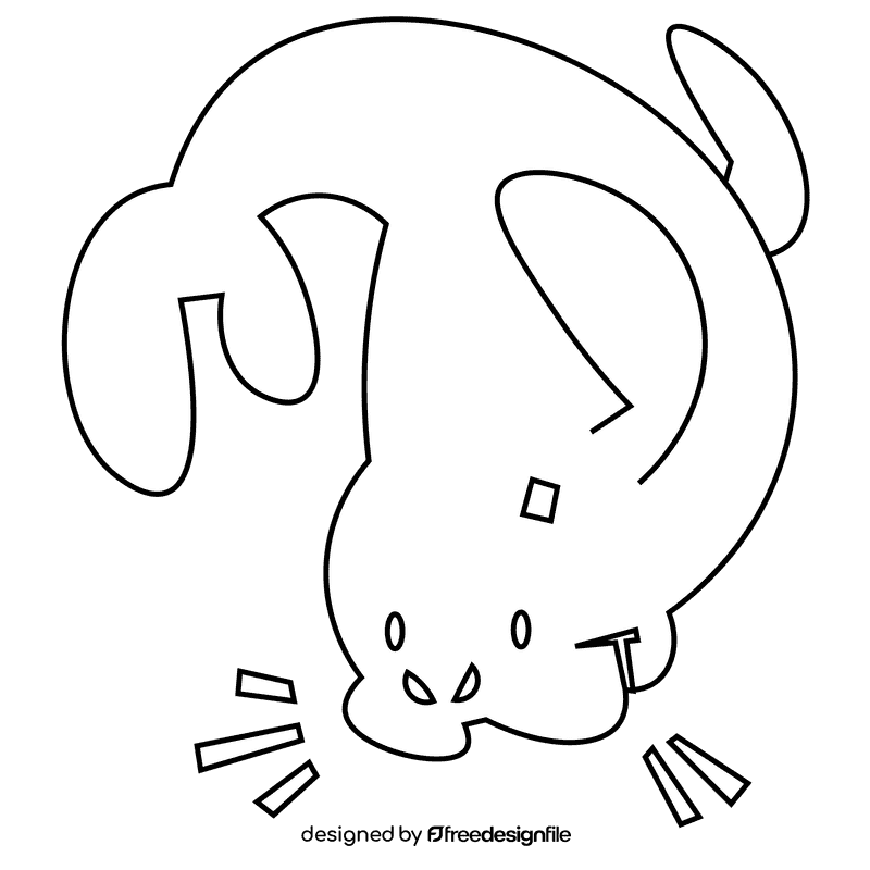 Manatee upside down black and white clipart