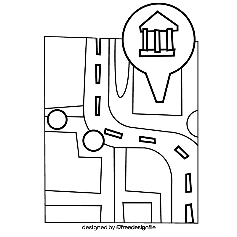 Map electronic black and white clipart