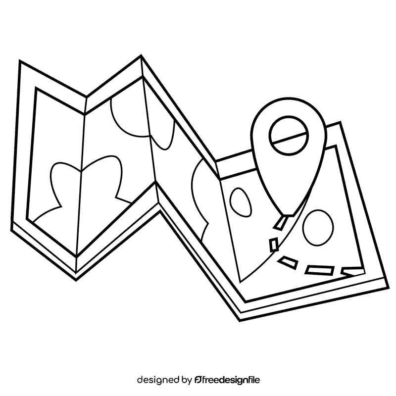 Map point black and white clipart