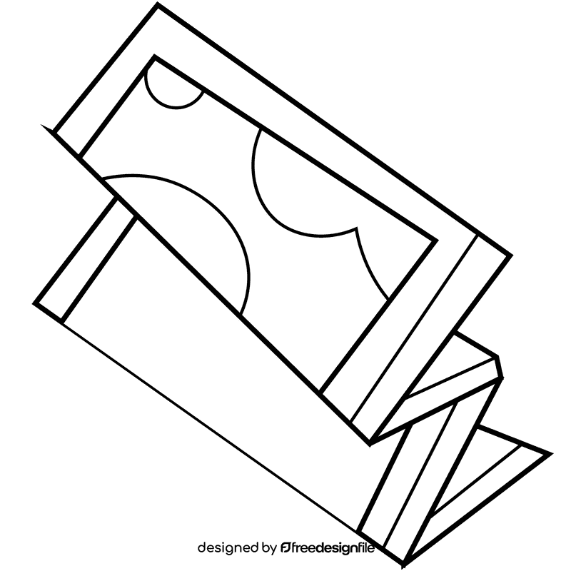 Map rolled up black and white clipart