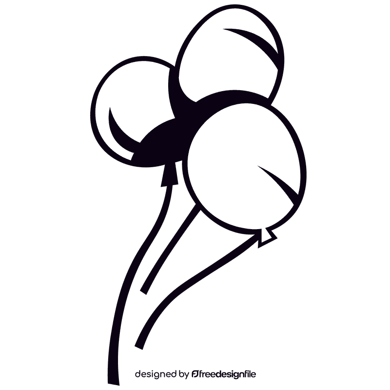 Mardi gras balloons black and white clipart