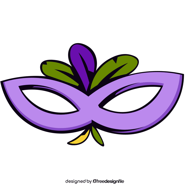 Mardi gras feathered mask clipart
