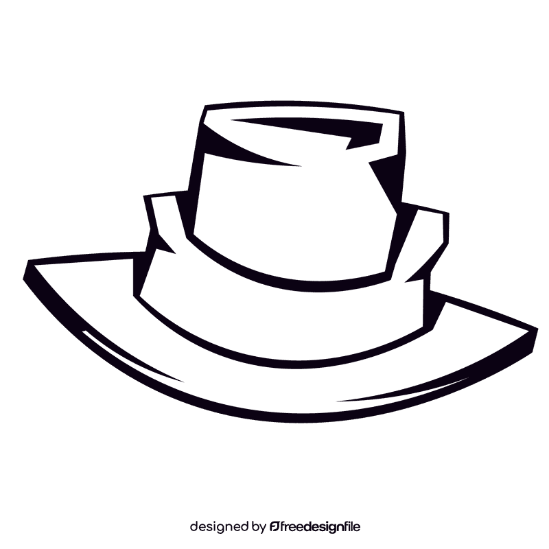 Mardi gras hat black and white clipart