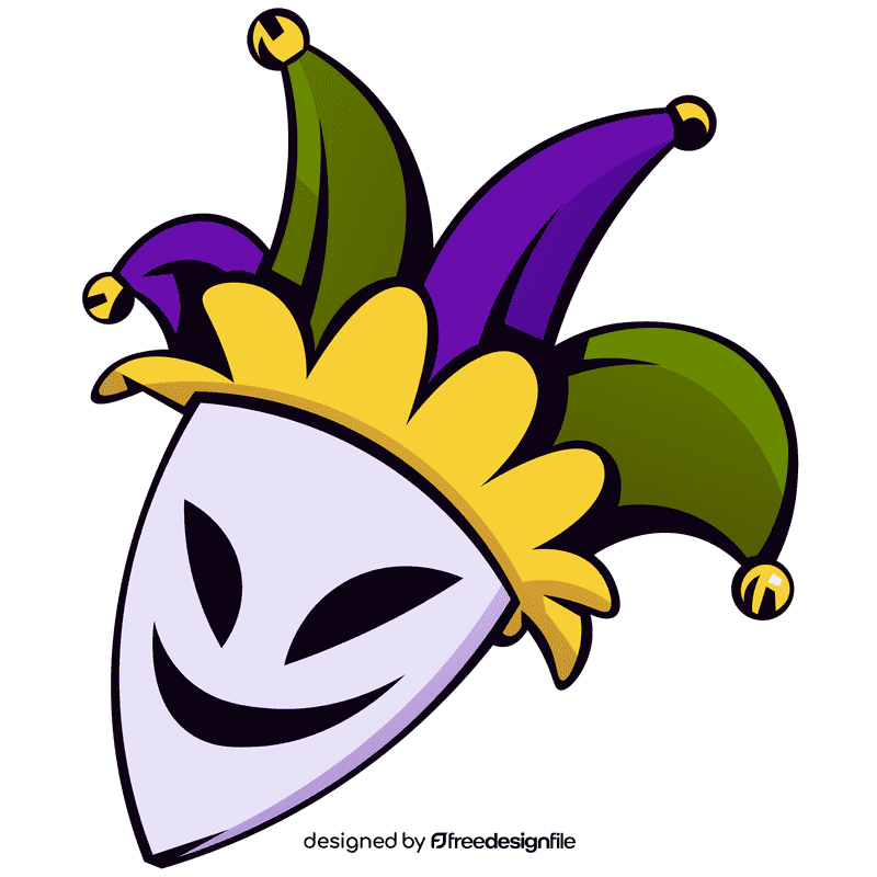 Mardi gras jester mask clipart