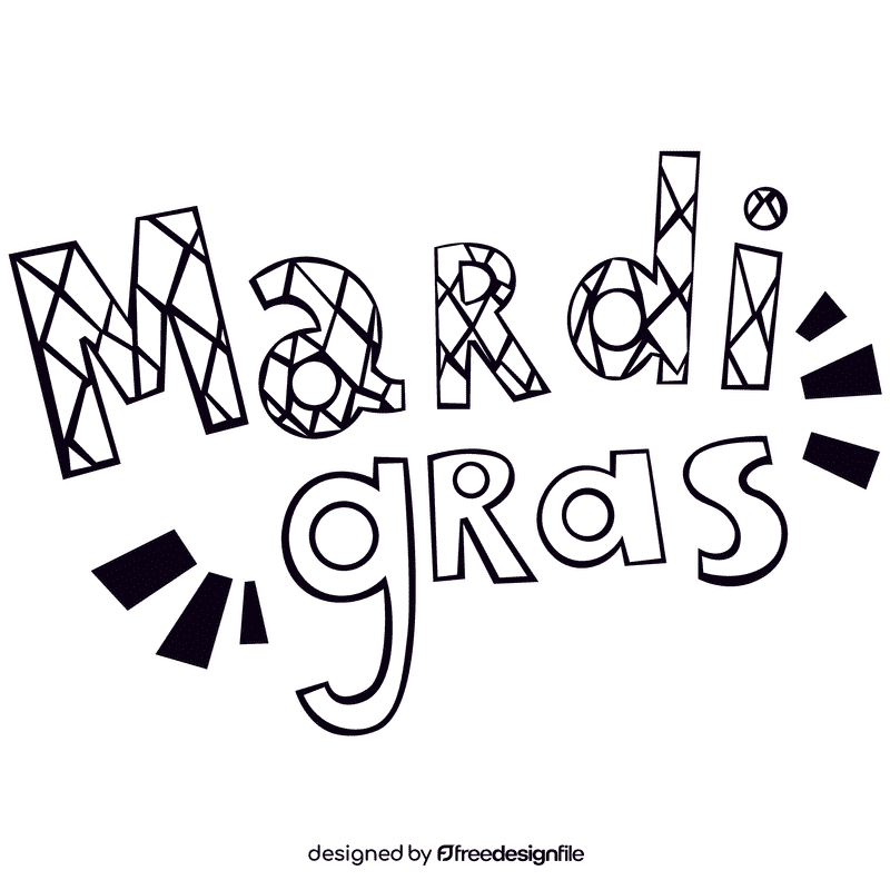 Mardi gras black and white clipart