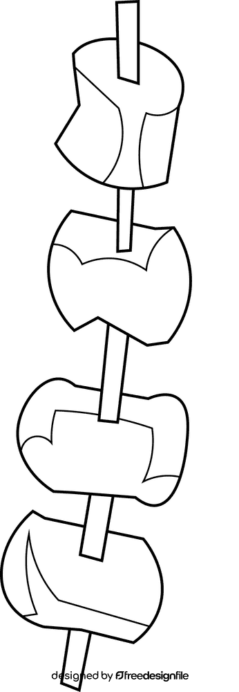 Marshmallow row black and white clipart