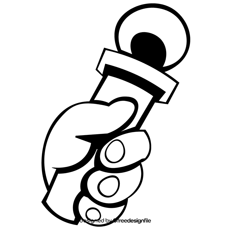 Microphone hand black and white clipart