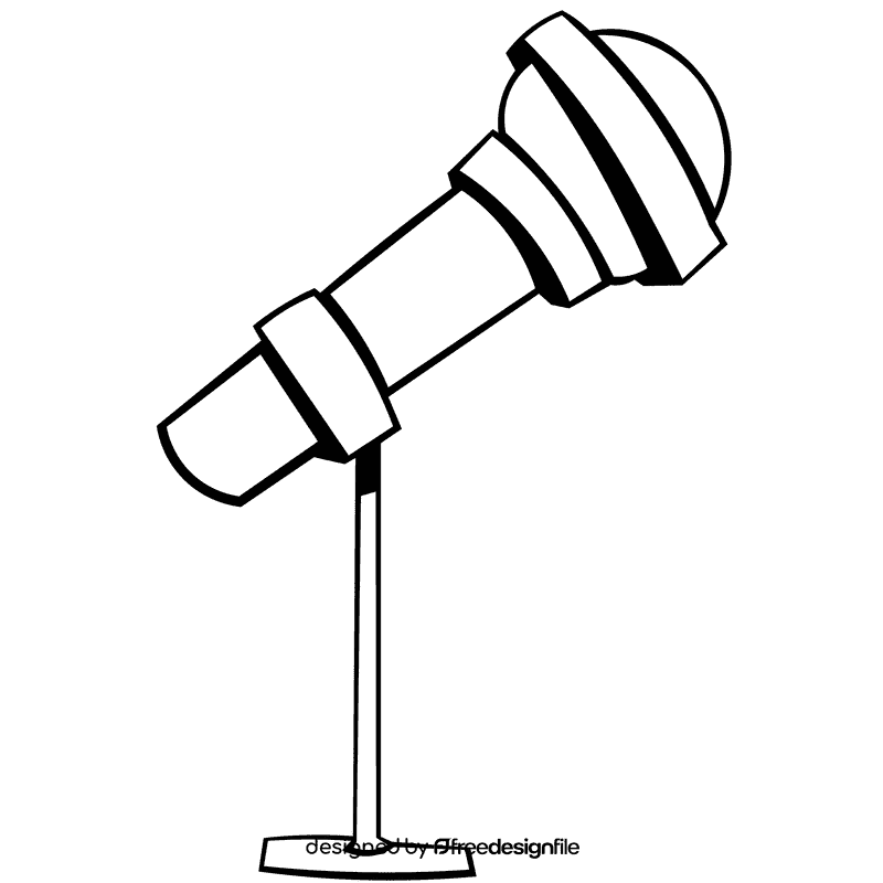 Microphone small black and white clipart