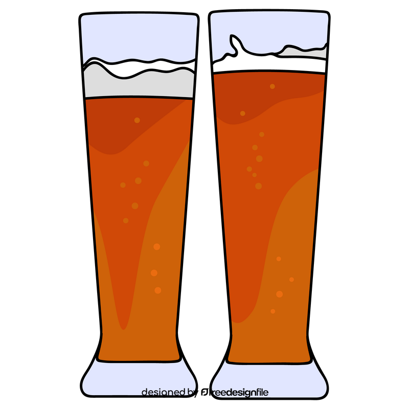 Glasses of beer clipart