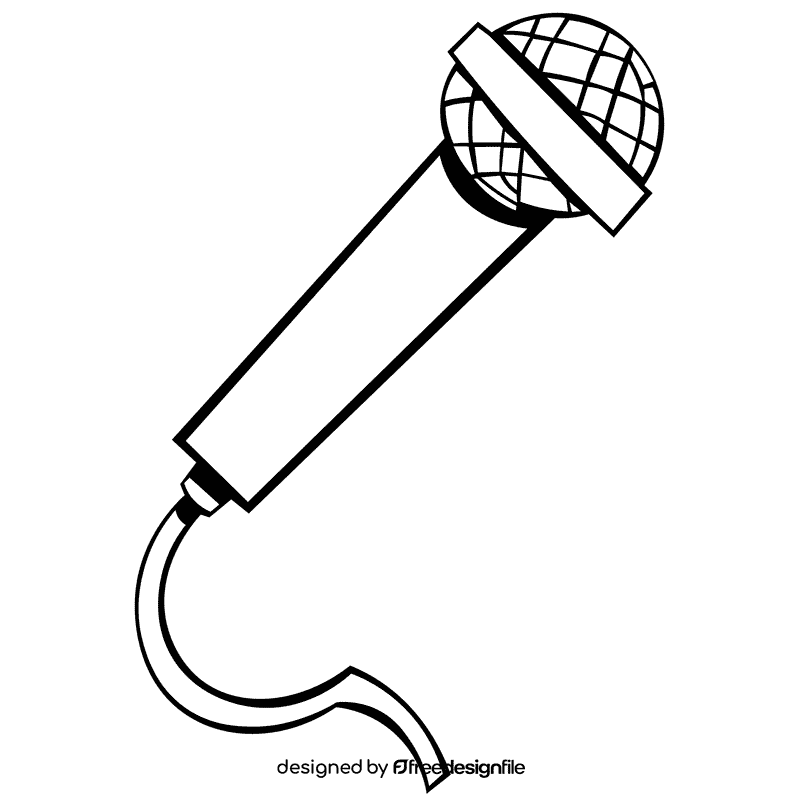 Microphone standart black and white clipart