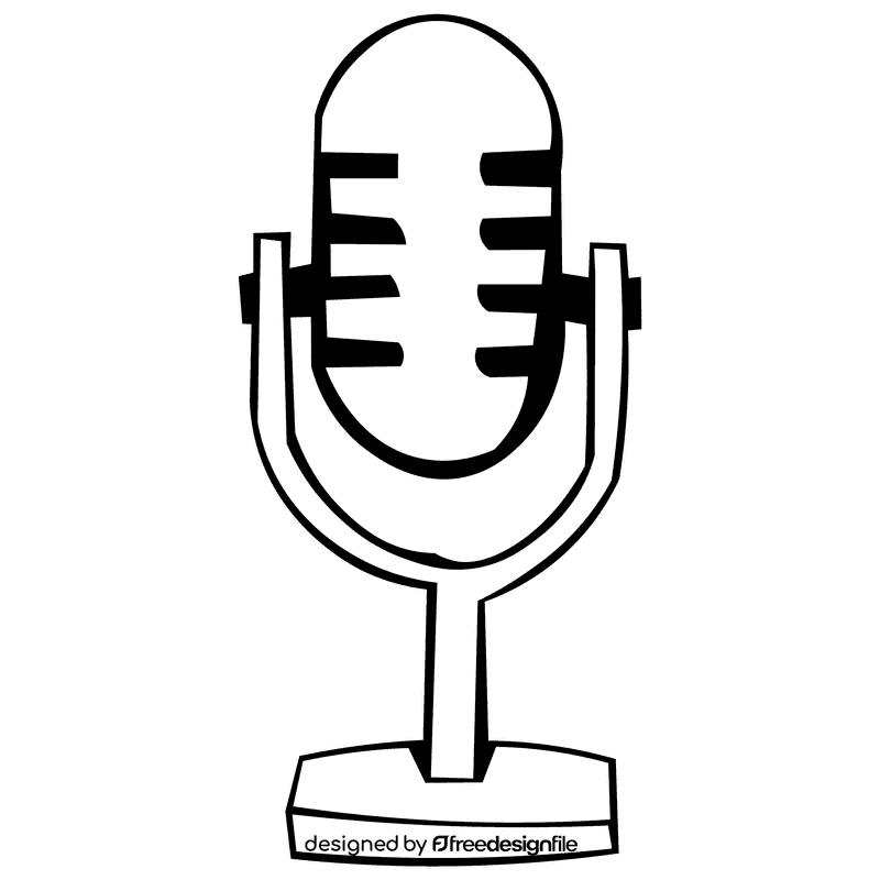 Microphone studio black and white clipart