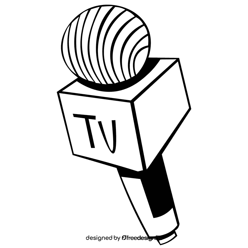 Microphone tv black and white clipart