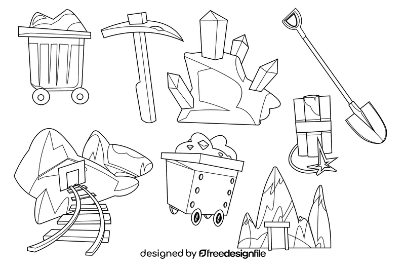 Mining black and white vector