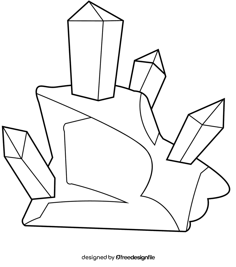 Mining crystals black and white clipart