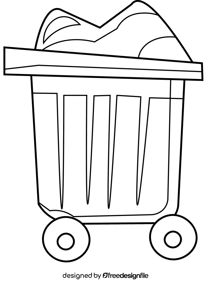 Mining mine cart black and white clipart