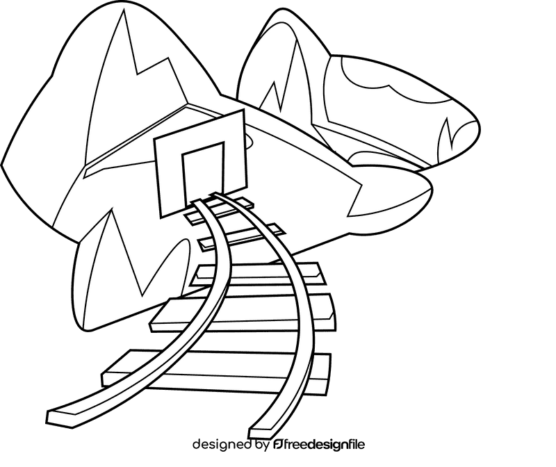 Mining mine shaft black and white clipart