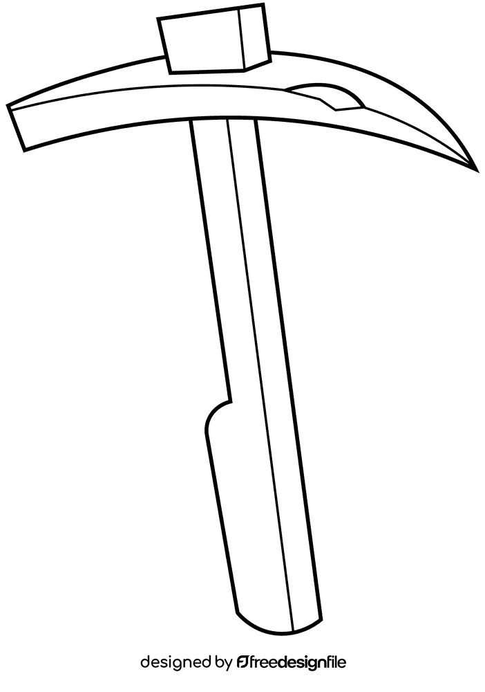 Mining pickaxe black and white clipart